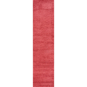 Haze Solid Low-pile Area Rug Red